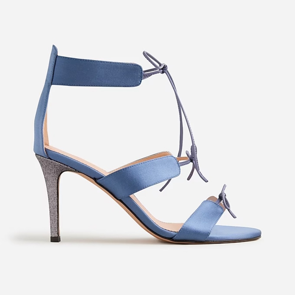 NEW J.Crew Rylie Blue Satin Lace-up Heels Size 11
